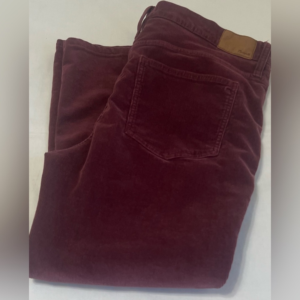 Madewell The Perfect Vintage Flare Jean Corduroy Christmas Burgundy Sz 32 - Picture 2 of 10